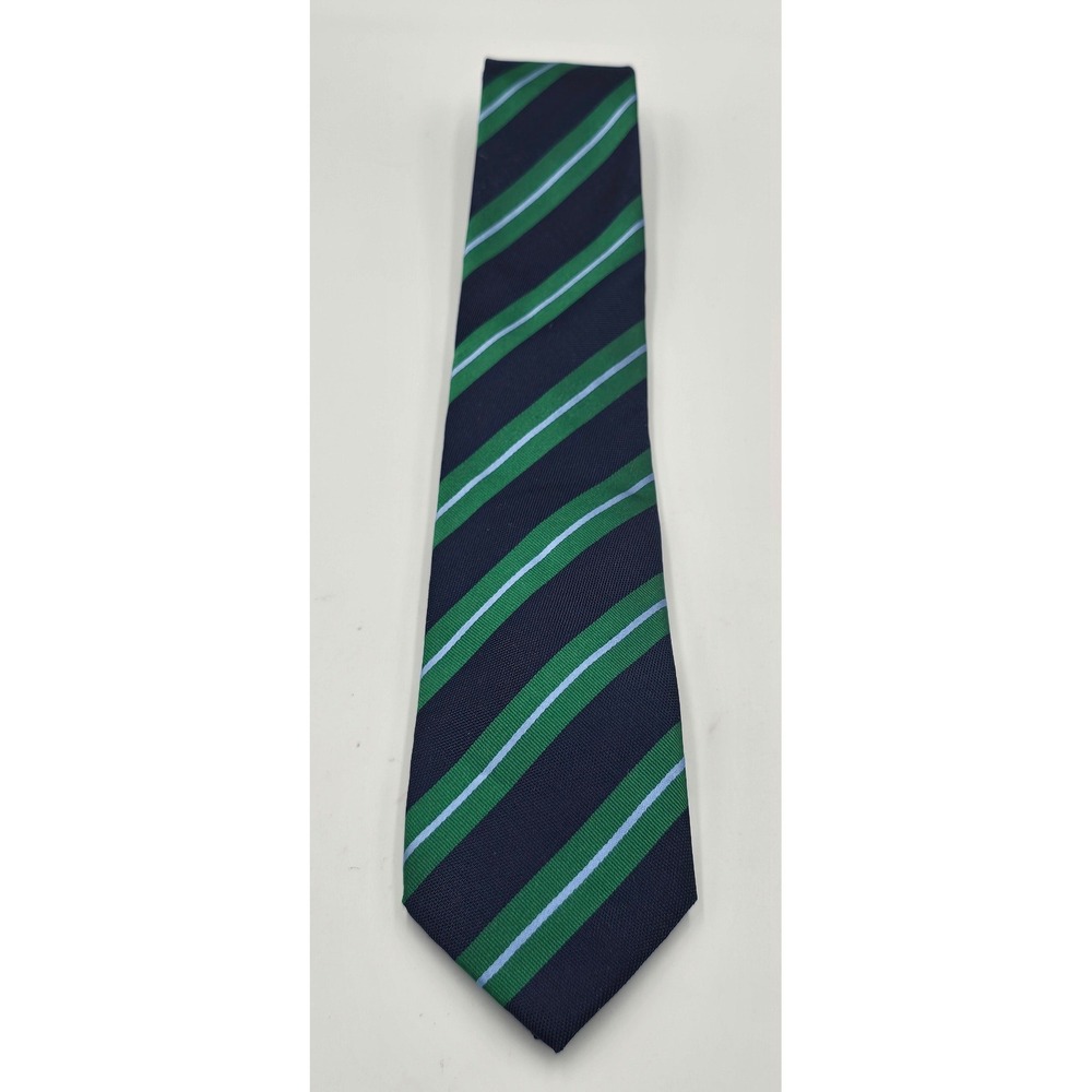 Charles Tyrwhitt Tie Mens OS Navy Green Striped Good Silk Classic Repp Stripe